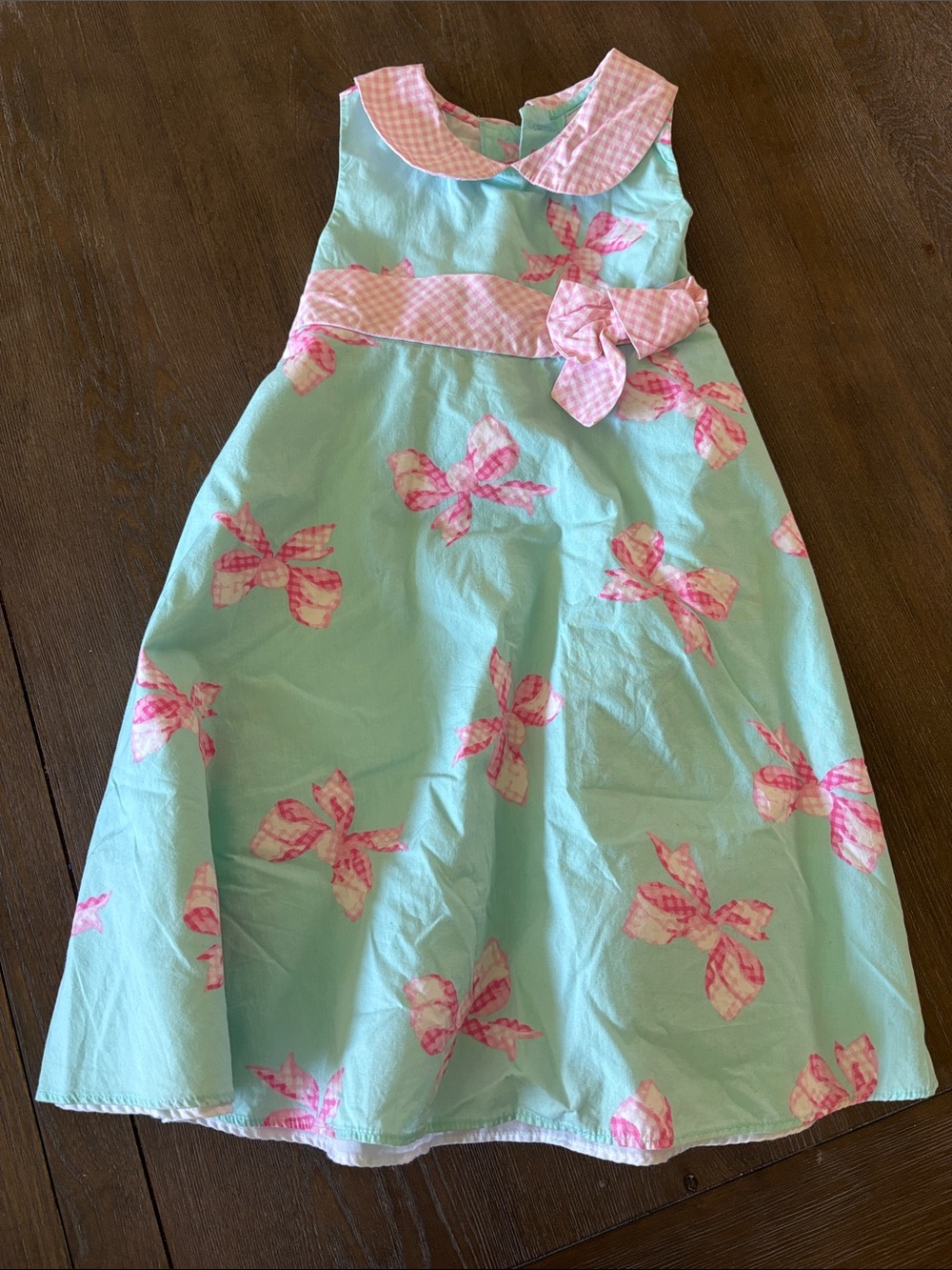 Goodlad Girls Aqua and Pink Bow Print Dress